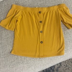 Yellow Off the shoulder crop top